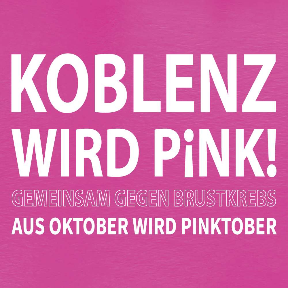 Pinkes Logo mit Schriftzug Koblenz wird pink